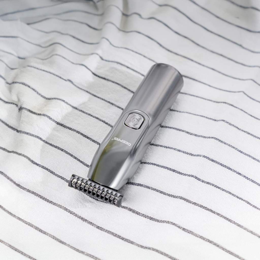 Brushed Stainless Steel Electric Rechargeable Beard Trimmer Original Garansi Baterai isi ulang 1200mAh