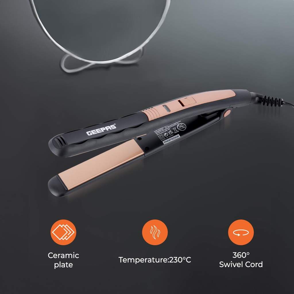 Ceramic Hair Straighteners with Adjustable Temperature and Swivel Cord Original Garansi Rentang Suhu Kontrol 180 sampai 210 derajat Celsius