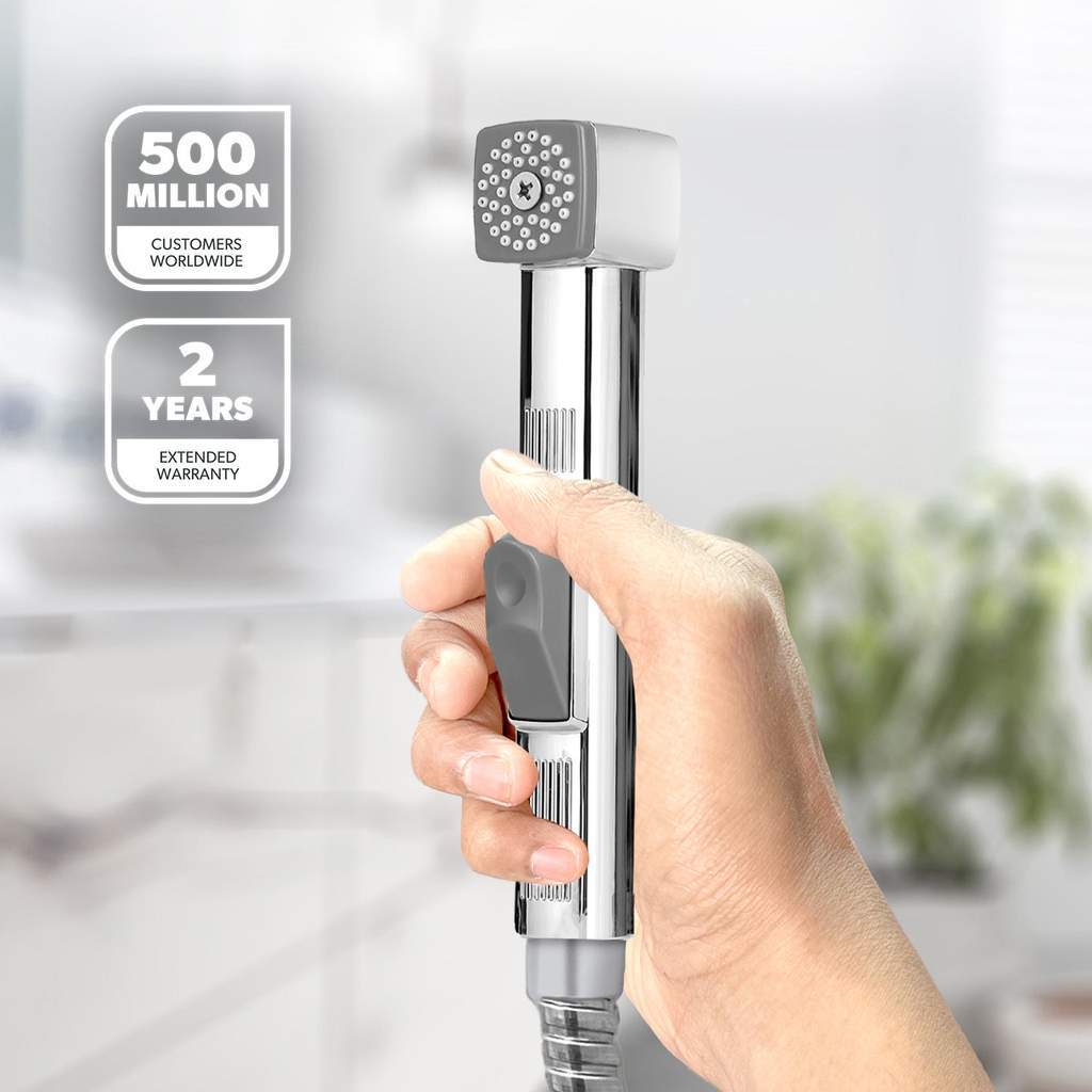 Chrome CUBE Handheld Bidet Toilet Sprayer and Shattaf Original Garansi Bahan Plastik ABS Berkualitas Tinggi